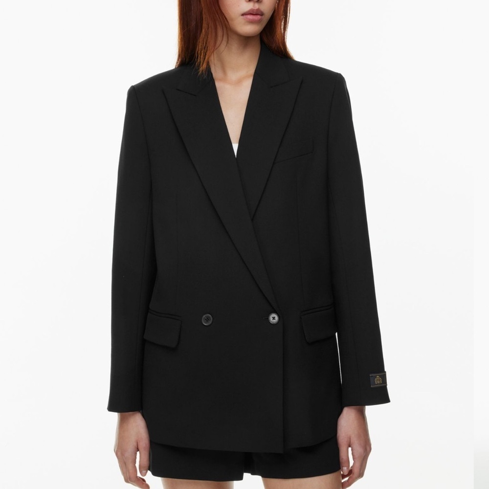 Aritzia Black Double-Breasted Blazer